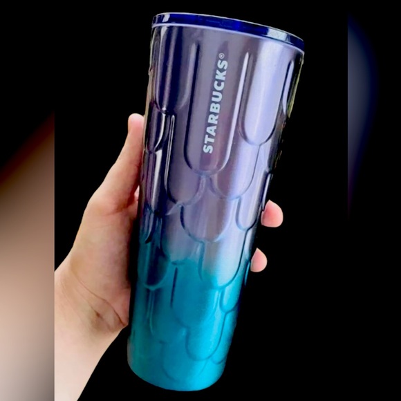 Starbucks Mermaid Scales Stainless Tumbler Ombre Steel Glitter Cup 24oz NWT 2023 - Picture 3 of 13